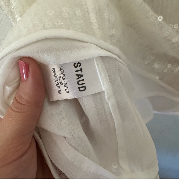 Women's STAUD White Sequin Mini Dress - Picture 8 of 9